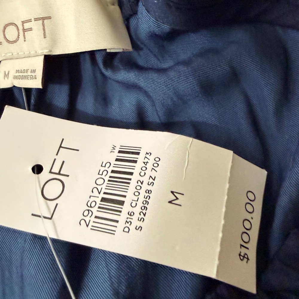 Loft Womens Colorblock Halter Midi Dress Navy Blue Mustard Peach Size M NEW - Picture 7 of 9